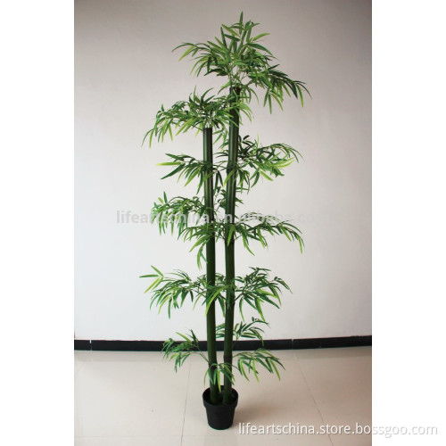 artificial tree, 210cm bamboo tree, 2 trunks, silk leaf, bamboo pole